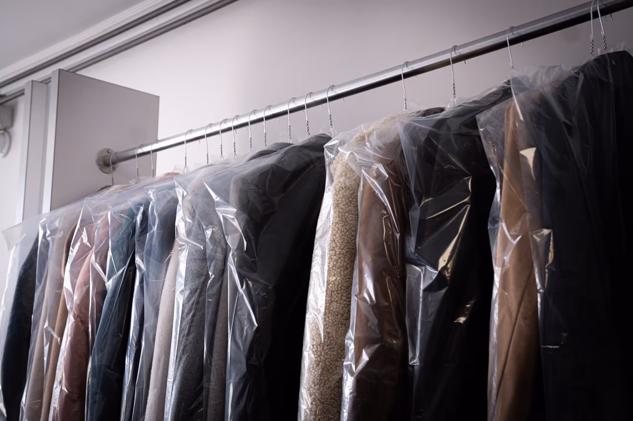 Neatly finished garments ready for pickup