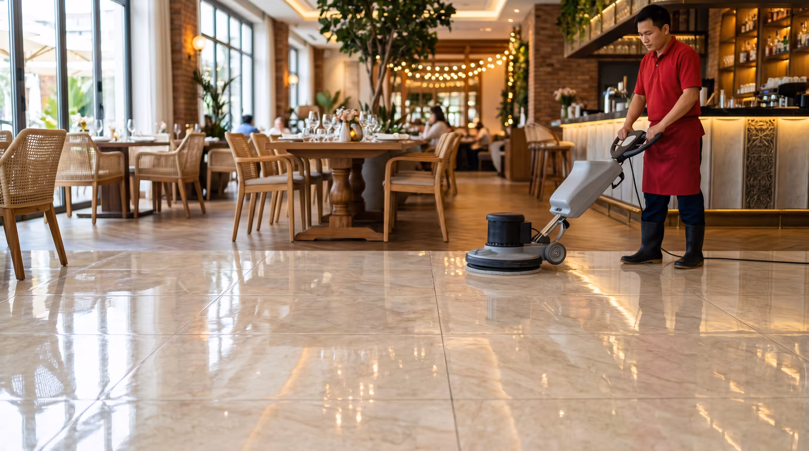 Floor washing and waxing in Adice