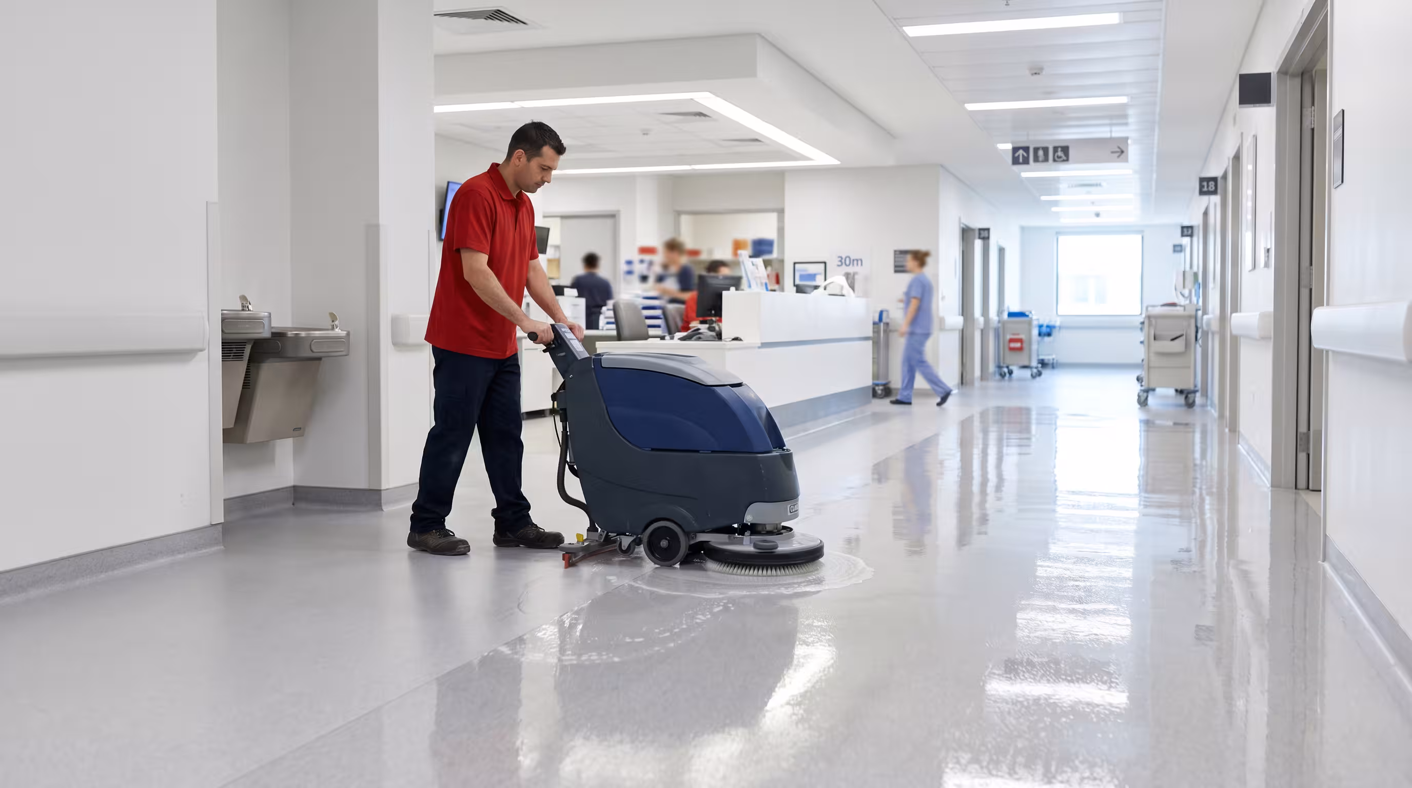 Deep cleaning high-traffic floor zones in Grbavica