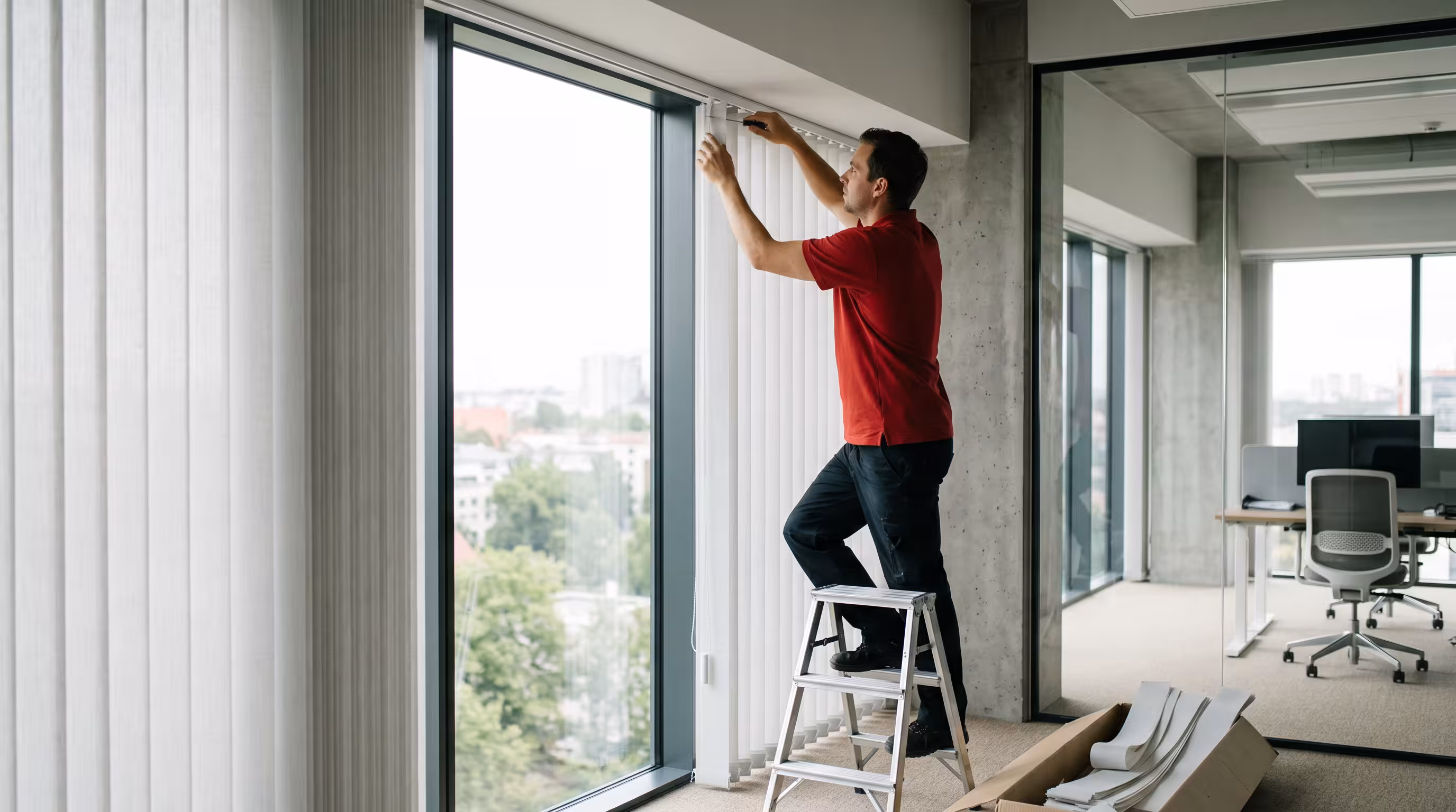 Neutralizing deposits on frequently used office blinds