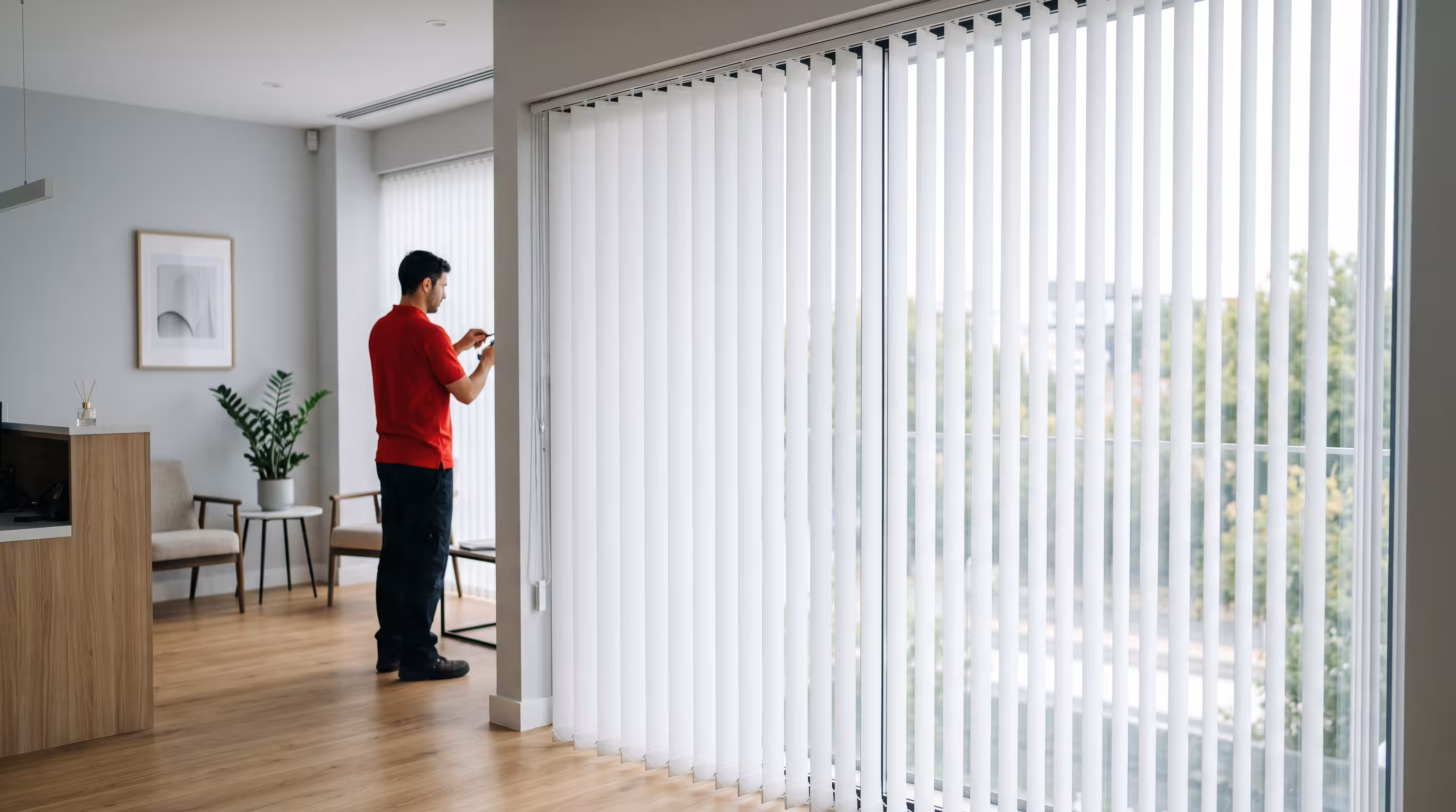 Vertical blind cleaning with careful treatment of slats and mechanism