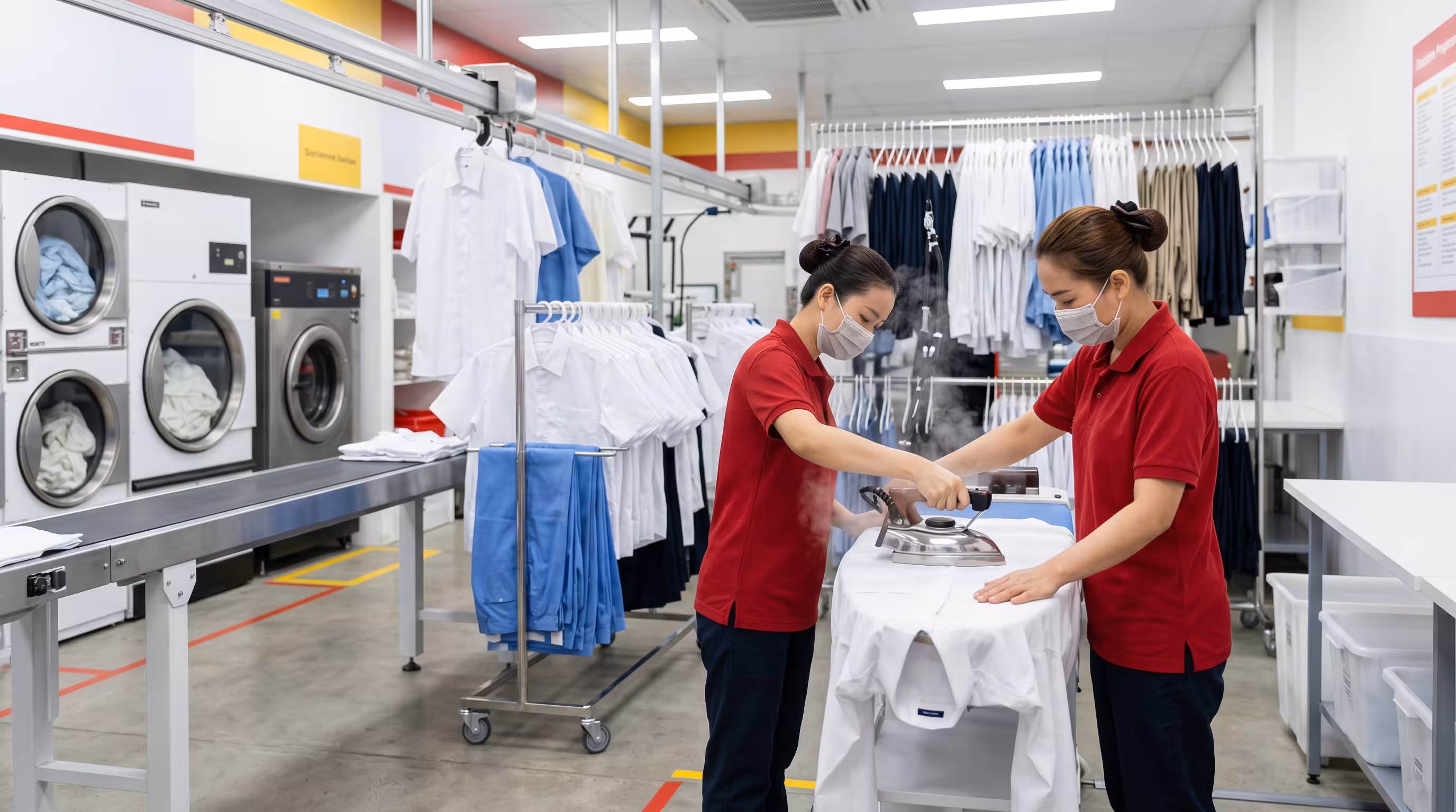 Work uniforms prepared for the next workday