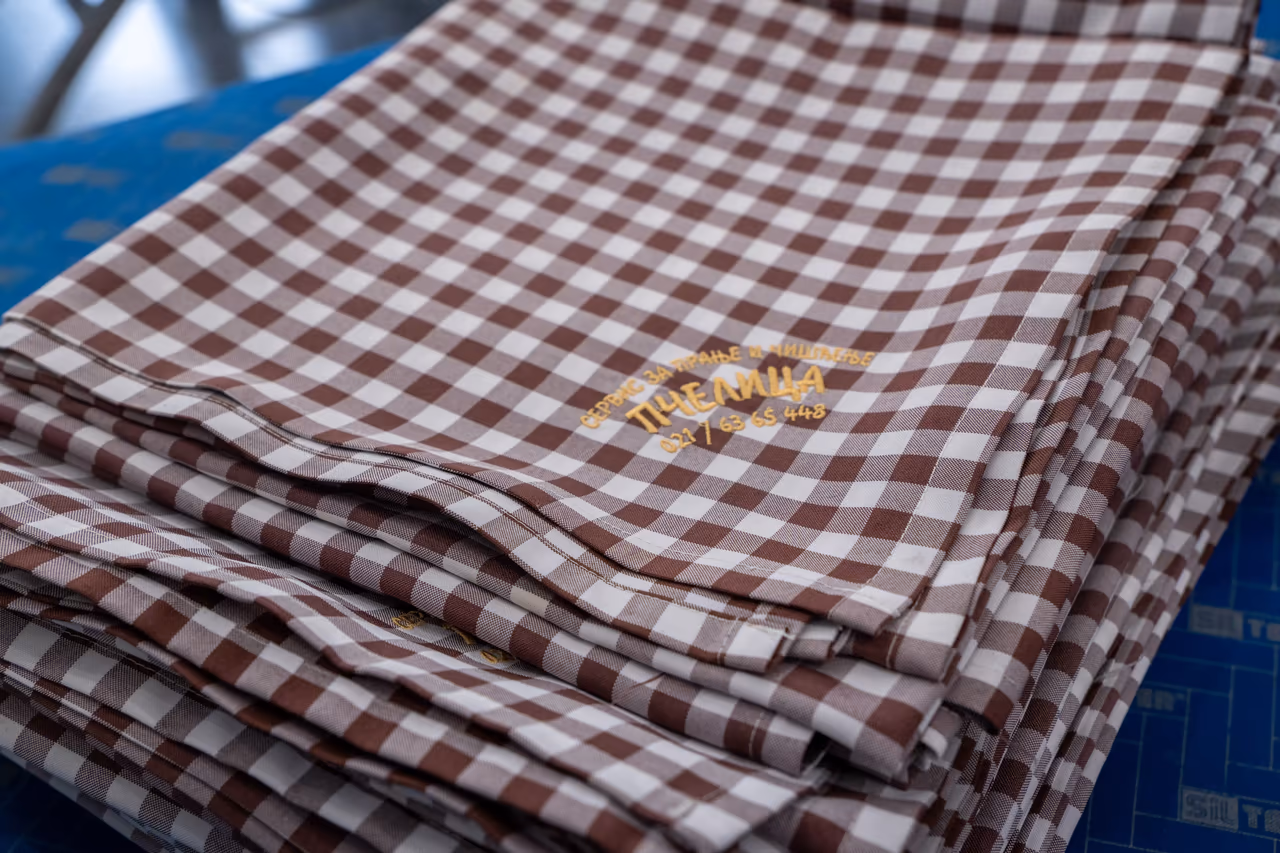 Tablecloths prepared for the next setup and event